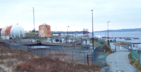 Imperial Refinery waste water lagoon that discharges to Halifax Harbour. Is this where some of the Hants County fracking wastes went?