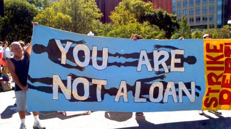 Striking debt in San Francisco.  A Debtors Assembly will be held in Halifax on June 3rd. Photo Occupy.com