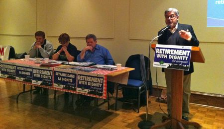 Event panel from left to right - Kyle Buott, Barb Byers, Rick Clarke, and John Hugh Edwards