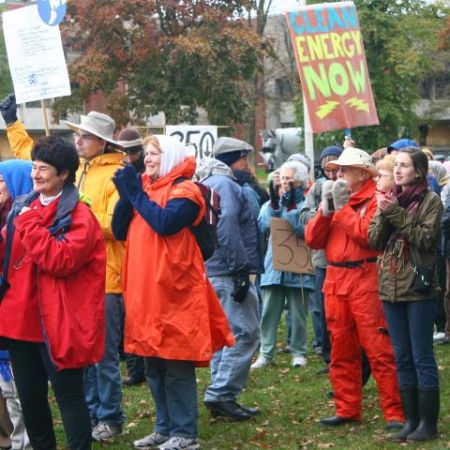 Over 400 Haligonians braved cold wet conditions to demand action on climate change. photo: Jen McRuer