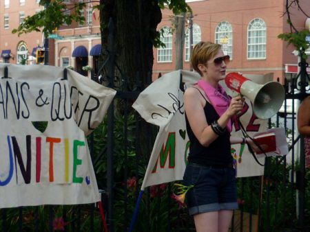 Rebecca Rose Speaks at the first Halifax Dyke March.