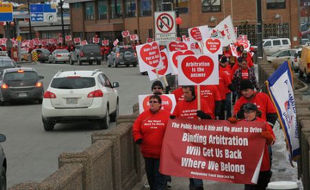 Valentine's Day march by ATU Local 508 (Miles Howe photo).