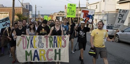 The Dyke and Trans March created a trans inclusive space in Halifax.   Photo: Rianne