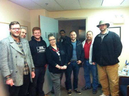 Occupied!  Union activists in Labour Minister Kelly Regan's constituency office to protest the passage of Bill 37.  Photo contributed