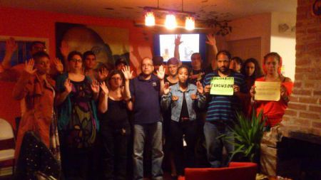 Solidarity with Ferguson late last week at Kwacha House, Dutch Village Road.  Photo Twitter