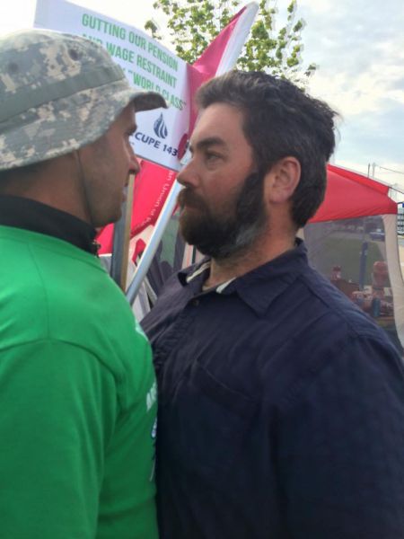 Standoffs on the picket line between  Halifax Water security staff and workers, such as this one at the Halifax Plant, are unfortunately becoming more common, says the president of CUPE local 227. Photo contributed