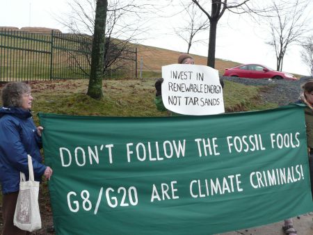 Halifax climate justice activists urge people to act, arguing the G8 cannot be trusted with the climate.  Photo: Hillary Lindsay