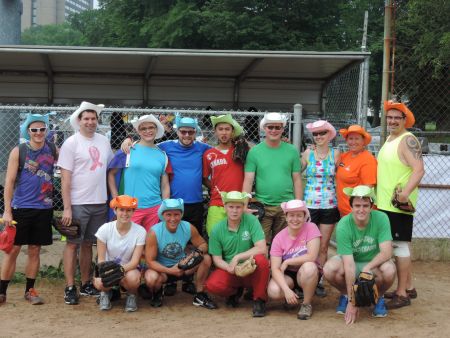 East Coast Rainbow Softball Association players pose for a picture this July. (Doug Saunders photo)