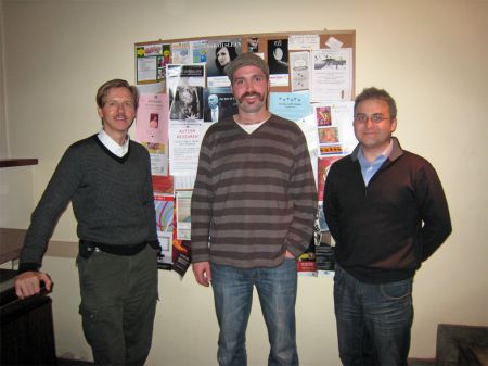 L/R - Fair Vote NS organizers Raymond Taavel, Derek Simon, Fair Vote Canada Vice President Andy Blair