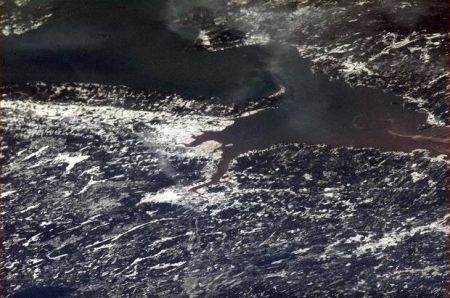 The Minas Basin and surrounding area. Photo by Chris Hadfield