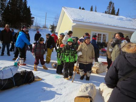 Elizabeth Penashue, an Innu Elder and activist, prepares for her traditional annual walk through central Labrador. In what she expects to be her final trip  through the Labrador wilderness she was denied access to Muskrat Falls by Nalcar, the provincial corporation in charge of the development.  Photo elizabethpenashue.blogspot.ca