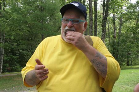 “Happiness is getting one inside you,” says Phil Silver as he devours a chocolate cupcake, enjoying a day trip to Jerry Lawrence provincial park.