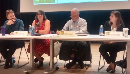 Last night's panel of scientists at the Central Library raised the alarm about funding cuts and efforts to muzzle scientists. Photo Moira Donovan