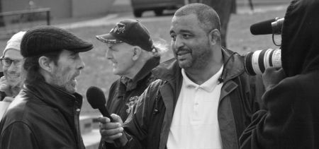 Troy Garvey Interviews Local NSPI Customer. Photo: Miles Howe