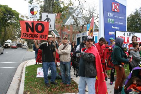 Fracking is a contentious issue in Nova Scotia.  Now anti-fracking activists charge that a hydraulic fracturing review undertaken by the government will not provide sufficient public input and has too narrow a scope. Photo Robert Devet 