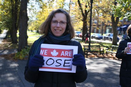 Ruth Bishop is the Halifax organizer of a last ditch effort to convince the Canadian government not to deport Salvadoran refugee and father of three Canadian children. Photo Robert DeVet