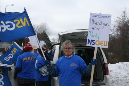 Some 1600 home support workers province-wide will soon be in a legal strike position.  They are looking for wage parity with their hospital counterparts. Photo Robert Devet