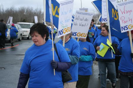 NSGEU President Joan Jessome says that wage parity alone will not eliminate the gap between hospital workers and home support workers.  But it is a start.  Photo Robert Devet