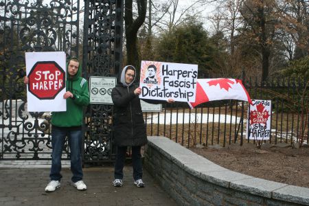 Each Monday at noon Krista Simon and Ryan Reilly can be found at the corner of Spring Garden Road and South Park.  Momentum is building, they believe.  Photo Robert Devet