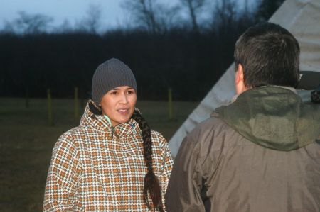 Shelly Young speaks to reporter as she begins four day fast. [Photo: Miles Howe]