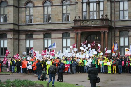 After walking the picket line for well over a month bargaining resumed and it seemed a solution could be found. But Halifax Water balked at a union proposal that is the same as what the HRM Pension Committee is recommending to its members. Photo Robert Devet