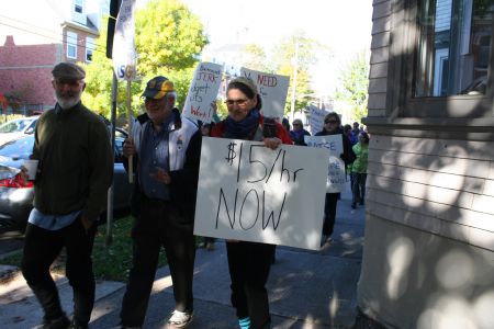 This year's International Day for the Elimination of Poverty drew close to a hundred people to the streets of Halifax. Photo Robert Devet