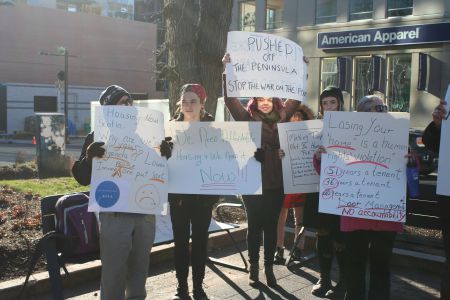 There are subsidies for landlords, but people who have lived in the community for years are ignored,say the protesters. Photo Robert Devet