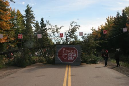 Now that's a fracking road block! [Photo: M.Howe]