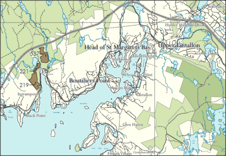 The parcels are located along the river in an area already under stress because of a proposed Highway Connector between the 103 and the No, 3 Highway. Map Ecology Action Centre