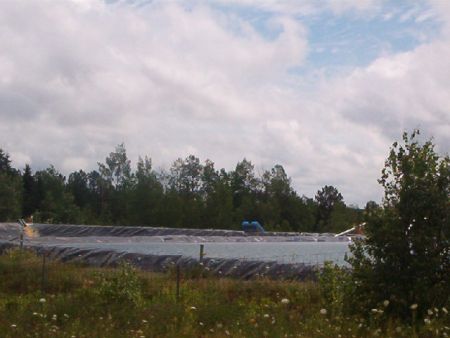 The main fracking waste holding pond at the Atlantic Industrial Services Debert facility.