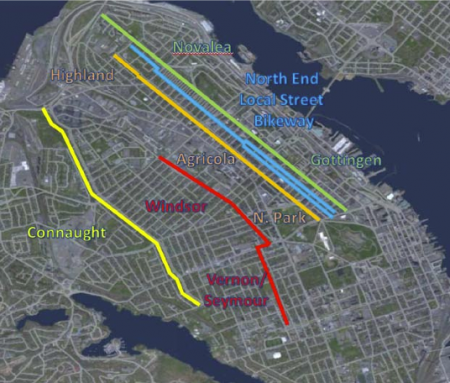 Staff had five options to choose from for a north-south bike lane.