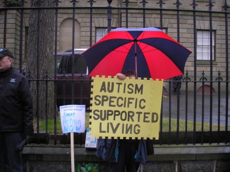 in December 2012 people rallied at the Nova Scotia Legislature to bring attention to a lack of suitable housing options for people living with developmental disabilities.  Putting People First is one of several government initiatives that aims to address those and other issues facing people living with physical and developmental disabilities. Those attending a consultation in Dartmouth told the government that the time for words has long since passed. (Robert Devet photo)