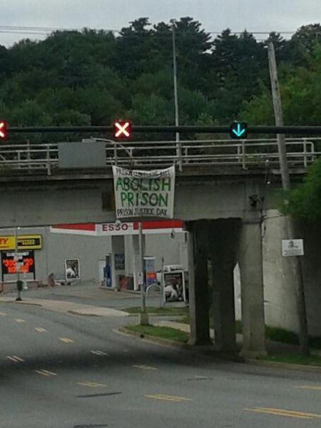 Banner hung on Chebucto at Armview Rotary