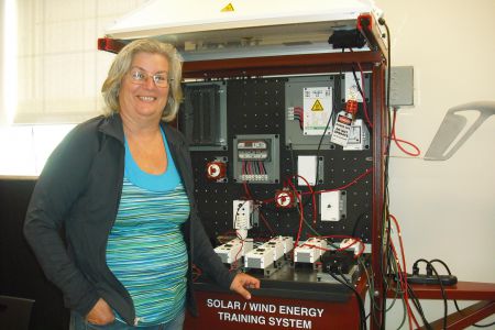 Darcie Lanthier, a student at Holland College's Renewable Energy Program, is looking to create her own net zero house. Net zero homes create as much energy as they need to run. (Photo: Tracey Allen)