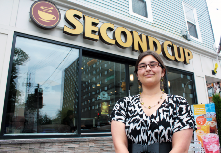 Second Cup barista Shelby Kennedy voted in favour of unionizing the Quinpool Road cafe. (Photo by Hilary Beaumont)