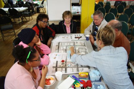 Community members were encouraged to build their own vision of the future development. Photo Stephanie Taylor