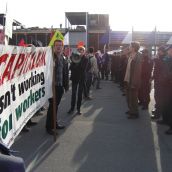 G8 morning picket - Union leader arrested