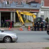 Police protect hotel property