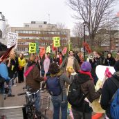 G8 morning picket - Union leader arrested