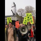 G8 morning picket - Union leader arrested