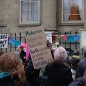 About 200 people from across the province rallied in Halifax this afternoon, demanding access to midwifery services. The province’s current legislation limits the number of midwives that can legally practice in N.S, and confines midwives to three ‘model sites’ chosen by the province.