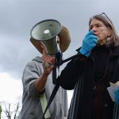 Beverly Miller speaks against the city's use of the Halifax Commons, saying the public space is steadily becoming more private and profitable.