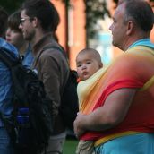 Necessary cute baby in crowd shot. Photo: Miles Howe