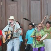 Jim Emberger's End of Rally Song. Photo: Miles Howe