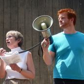 Linda Scherzinger (Canadians, Arabs and Jews for a Just Peace (CAJJP) and Canadian Friends of Sabeel), and Kyle Buott.