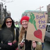 The march was held in solidarity with G8 protests to take place in Halifax later this month.  photo: Hillary Lindsay