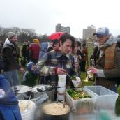 Free food, locally sourced, was served at the end of the march.  photo: Hillary Lindsay