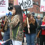 Amy Sock, Elsipogtog. "You had many things to do, but you chose to come here to show your appreciation for the earth." Photo Robert Devet