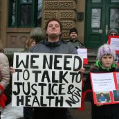 Protesters call on the province to change course and stop throwing people with intellectual disabilities in jail. Photo Robert Devet