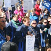 n October yet more angry union rallies at Province House. The Liberal government introduced Bill 1, legislation that merges the nine district health authorities in the province into two, and reduces the number of collective agreements with health-care units to just four, based on classification.   Not only will the new legislation move workers from one union to another without their input, it will also force workers to accept collective agreements that may well be inferior to their current ones.